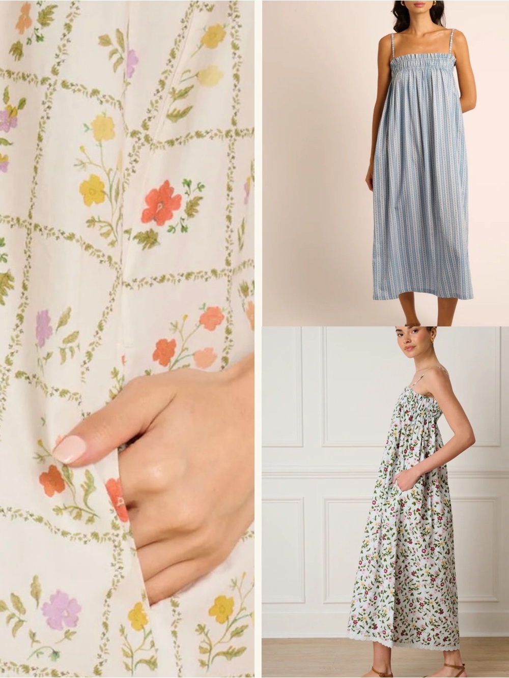 Le Maregold The Sammy Dress in White Floral Grid Medium